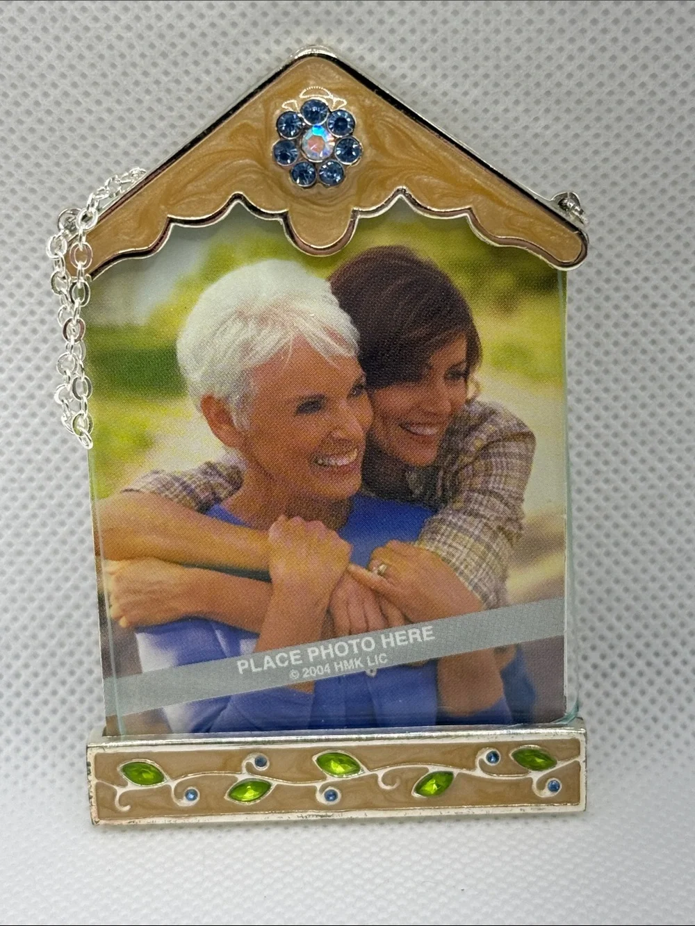 3 Hallmark Hanging Photo picture Frames mini enamel rhinestones bling family VTG
